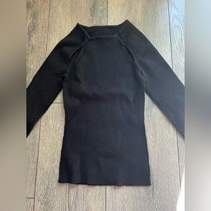 Women’s black long sleeve with cut outs